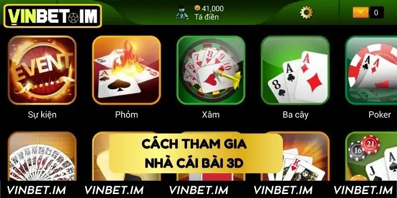 Hướng dẫn tham gia cá cược game bài chi tiết tại Vinbet 